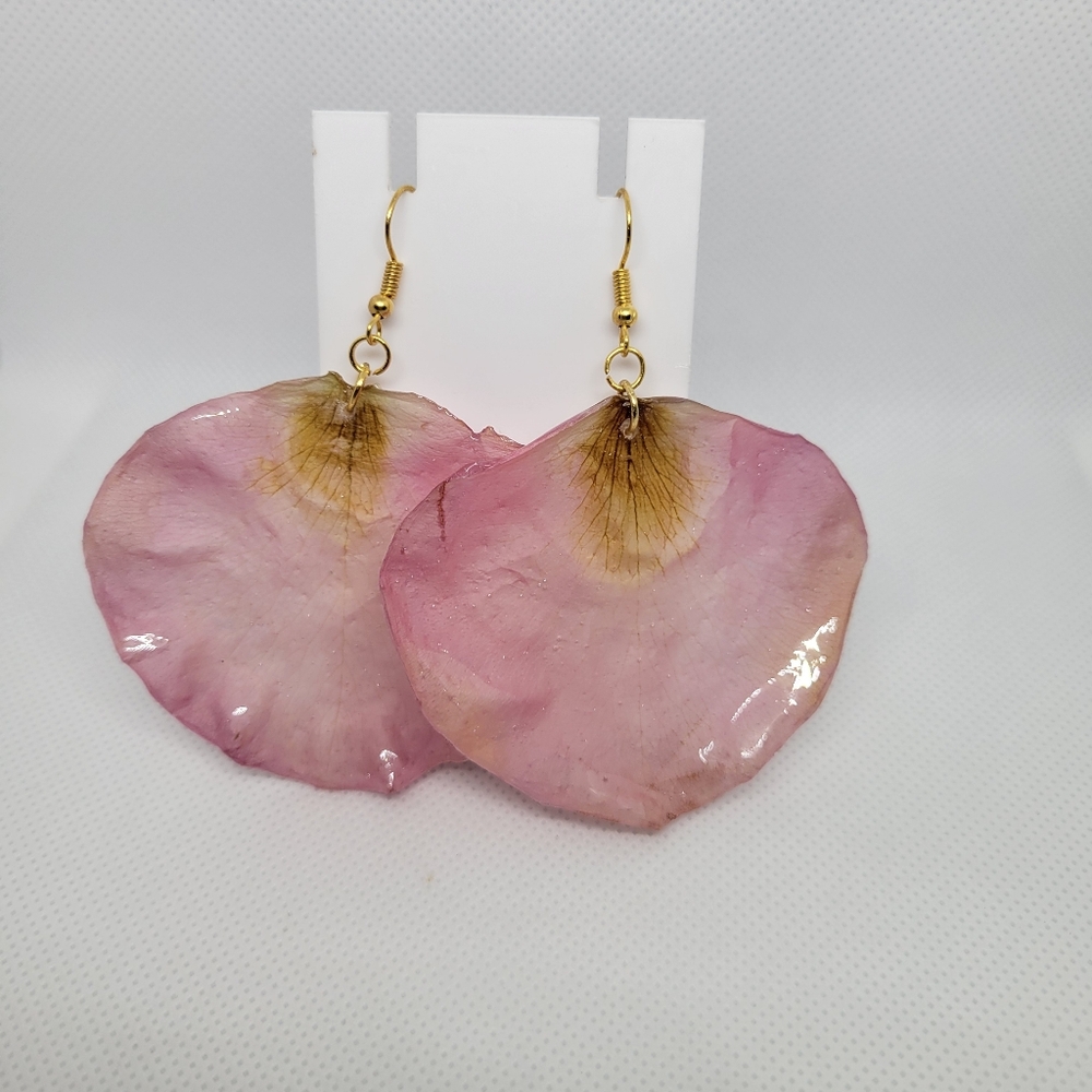 Elegant Pink Petal Earrings - Picture 1 of 1